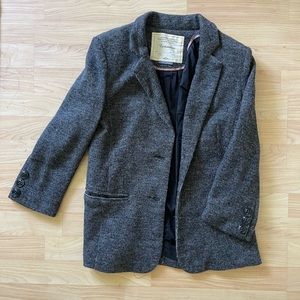 grey wool lined anthropologie blazer